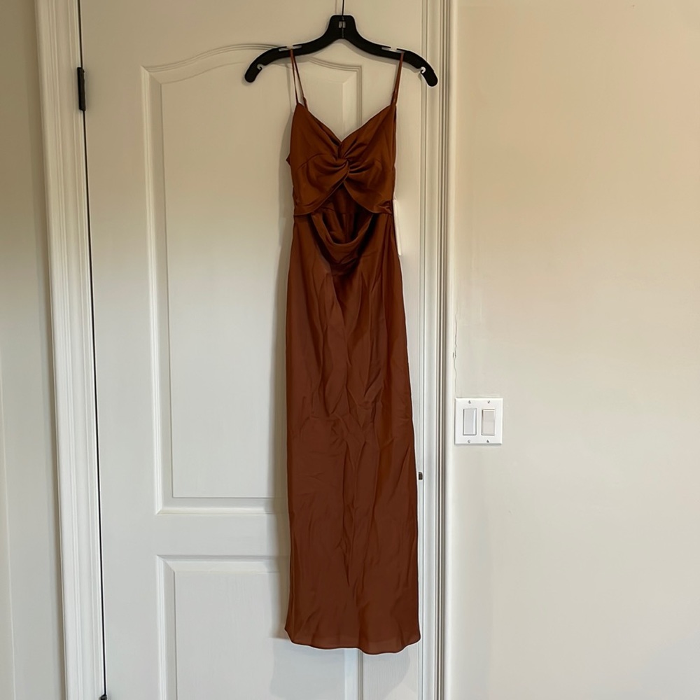 Shona Joy Luxe Twist Front Sleeveless Midi Dress